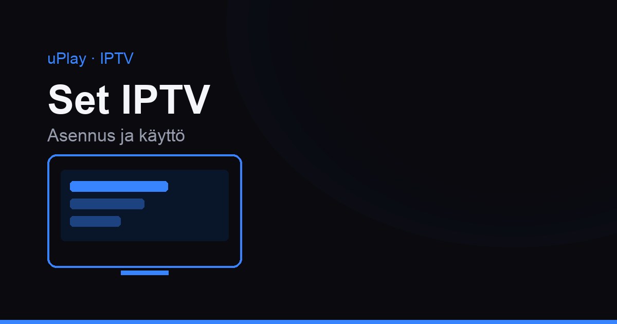 Set IPTV -soitin avattuna älytelevision ruudulla, kanavalista ja ohjelmaopas näkyvissä