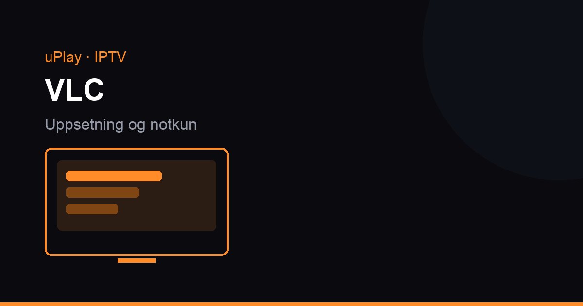 VLC-spilari á fartölvuskjá með sjónvarpsrás í spilun og spilunarlista til hliðar