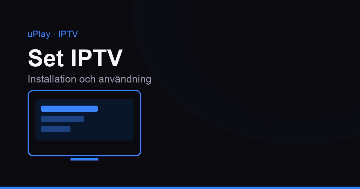 Set IPTV öppnad på en smart-TV med kanallistan och tv-tablån synliga